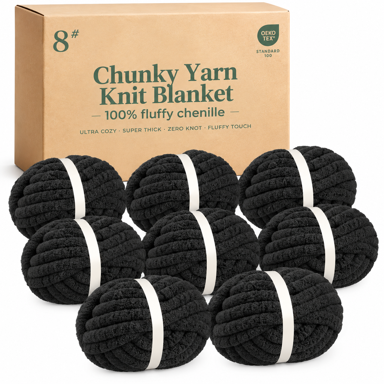 Chunky Yarn Knit Blanket - 100% fluffy chenille