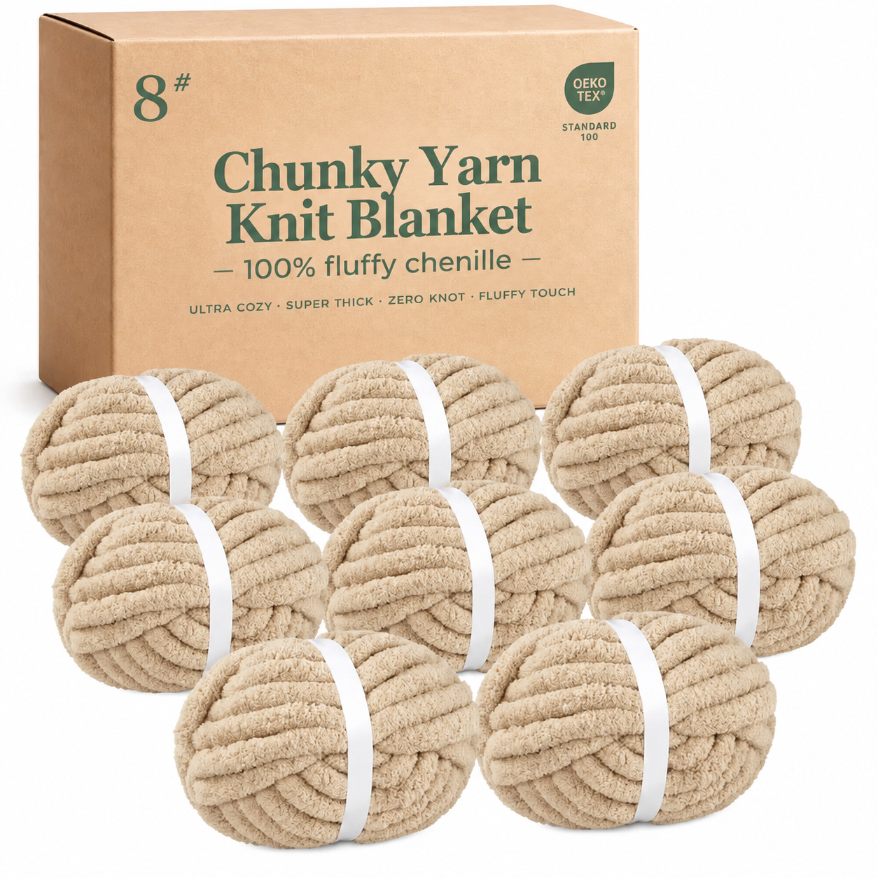 Chunky Yarn Knit Blanket - 100% fluffy chenille