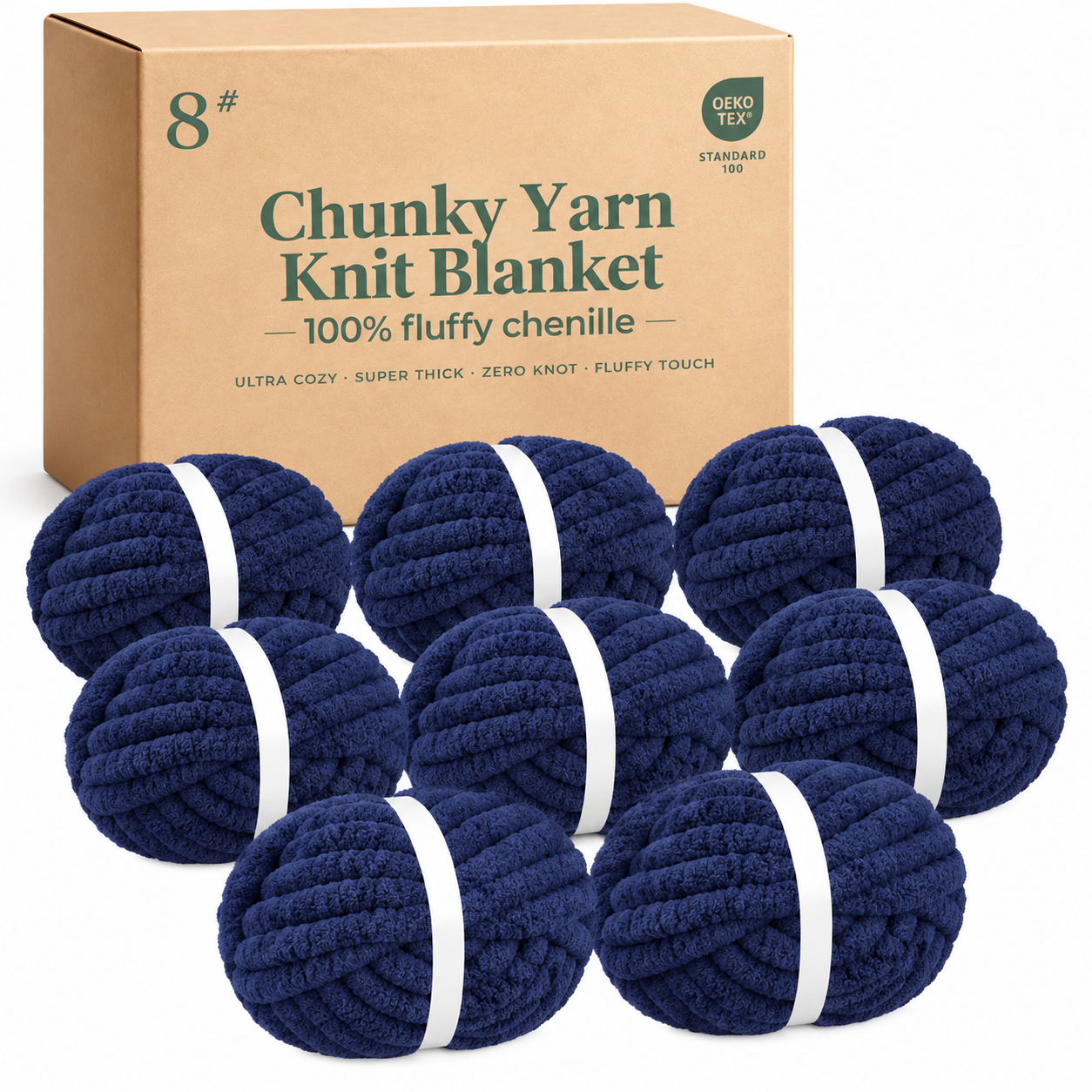 Chunky Yarn Knit Blanket - 100% fluffy chenille