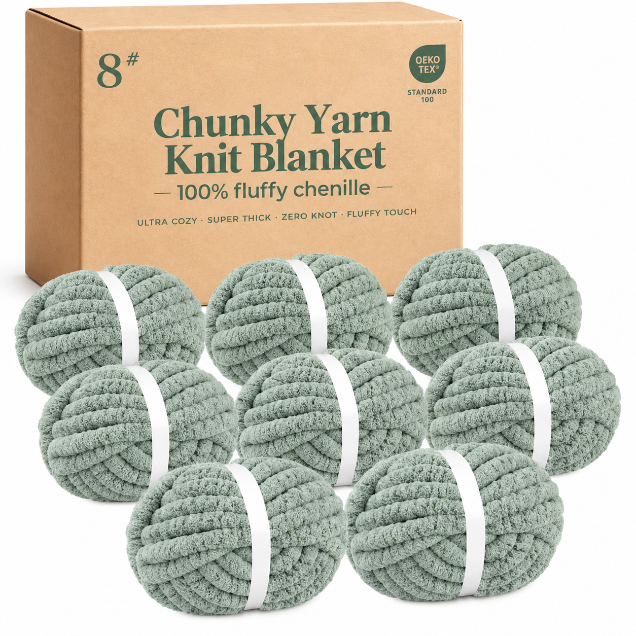 Chunky Yarn Knit Blanket - 100% fluffy chenille