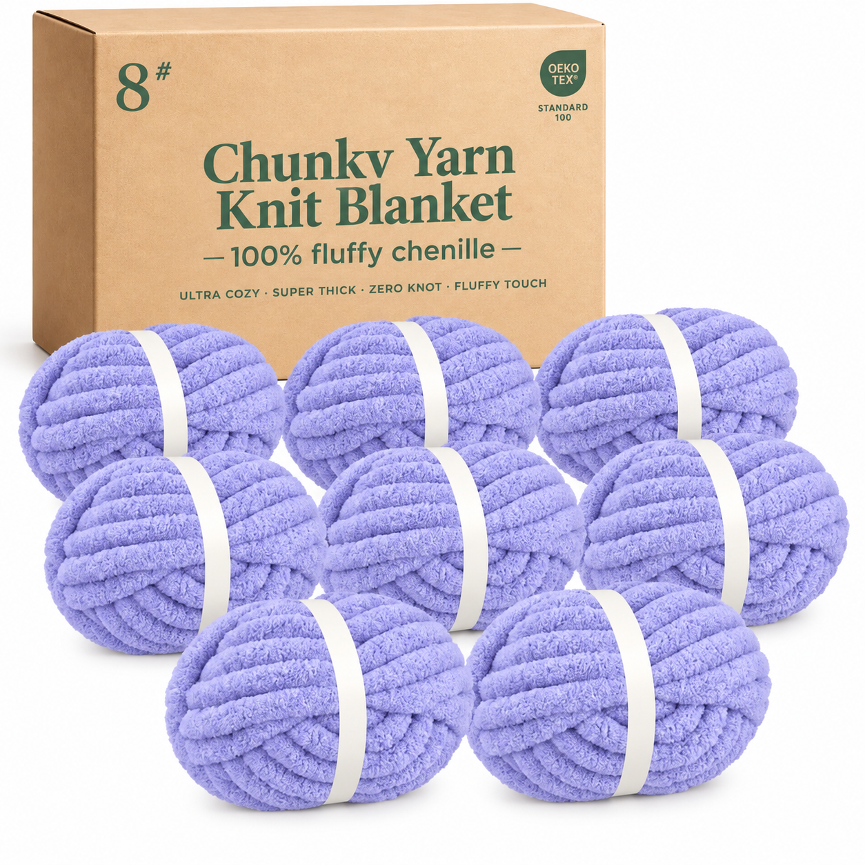 Chunky Yarn Knit Blanket - 100% fluffy chenille