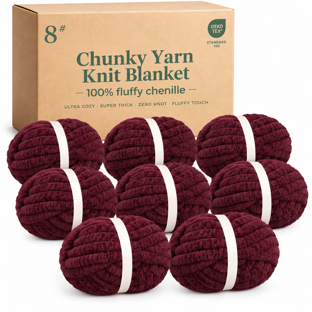 Chunky Yarn Knit Blanket - 100% fluffy chenille